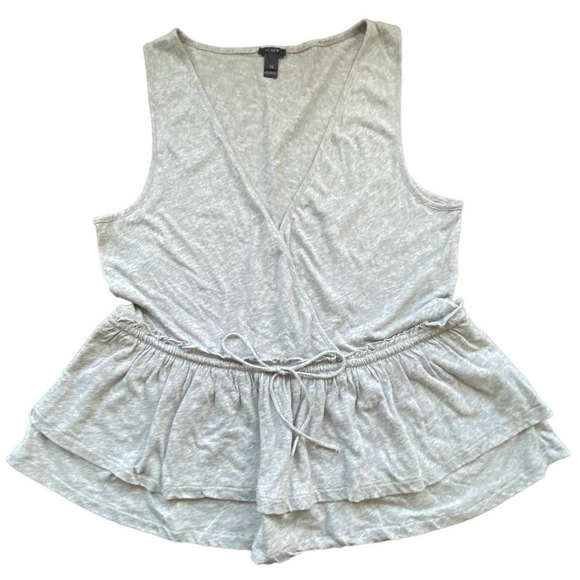 J. Crew Gray Wrap Front Tie Waist Tank Top - Picture 1 of 7